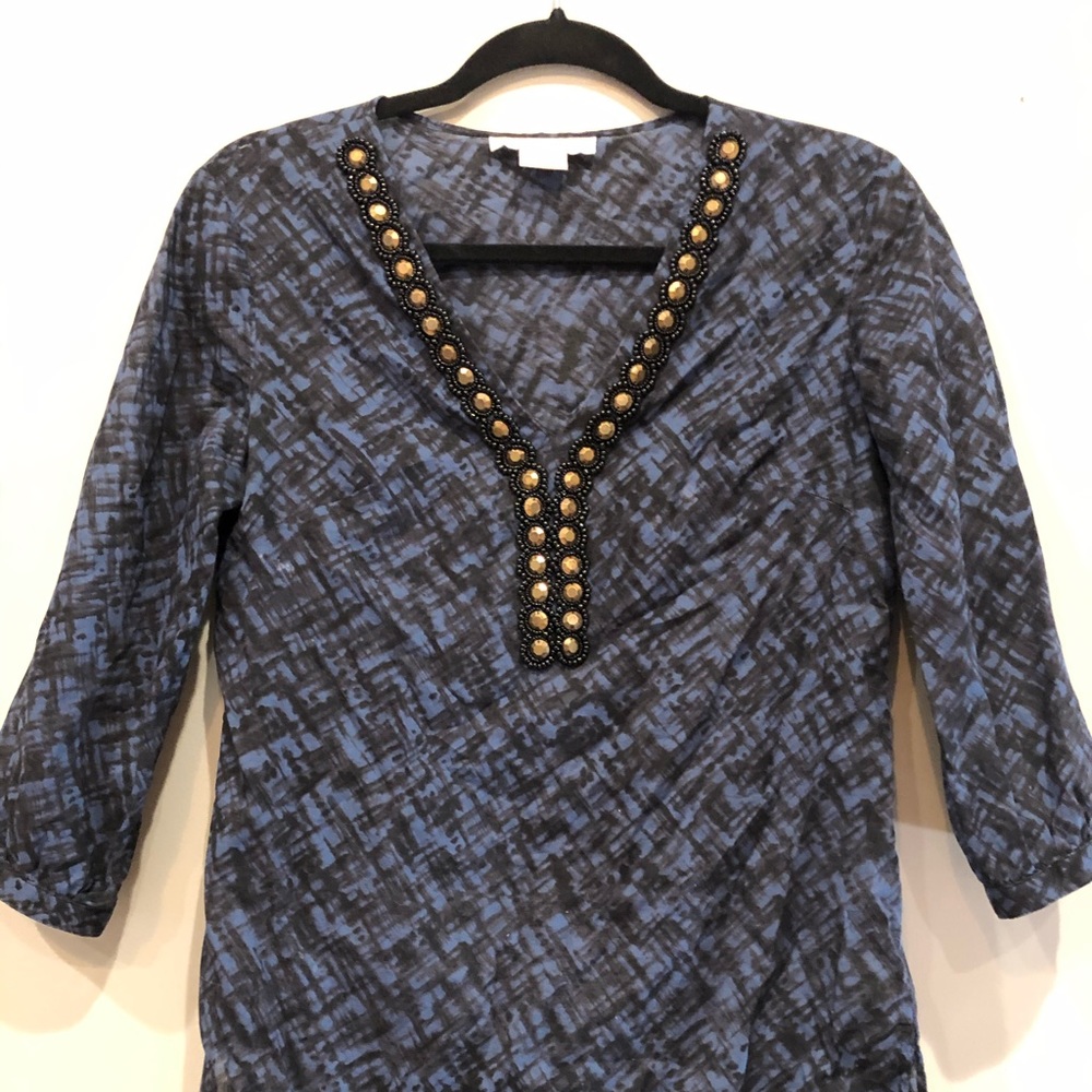 MICHAEL KORS BLUE BEADED TUNIC